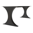Modern Metal Dining Table Legs for Heavy Table Tops Matte Black (W)28" (L)77" (H)28" profile view