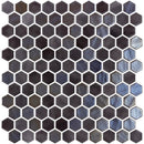 Black Polished Hexagon Blend Glass Mosaics 11 3/4x11 1/2