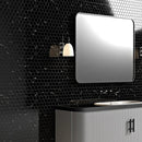 Black Polished Hexagon Marble Mosaics 12x12