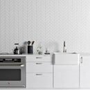 Palace Blanc Glossy Chevron Ceramic Tiles 2x6