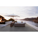 blue stone porcelain pavers 4 sized pattern matte floor tile LPAVNBLUSTOPAT installed on terrace floor with beautiful ocean view