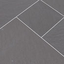 blue stone porcelain pavers 4 sized pattern matte floor tile LPAVNBLUSTOPAT multiple tiles angle view