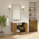 James Martin Laurent 30" Dual Mount Single Bathroom Vanity, Honey Oak