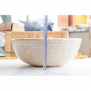 Natural Stone Marble Round Vessel Bathroom Sink In Beige 16