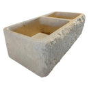 Custom Travertine Double Basin Apron Farmhouse Sink Beige 32 Inches