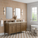 James Martin Brittany 72" Double Bathroom Vanity, Saddle Brown