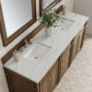 James Martin Bristol 72" Double Bathroom Vanity, Saddle Brown