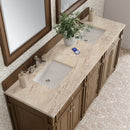 James Martin Bristol 72" Double Bathroom Vanity, Saddle Brown