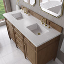 James Martin Brittany 60" Double Bathroom Vanity, Pecan