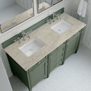 James Martin Brittany 60" Double Bathroom Vanity, Smokey Celadon