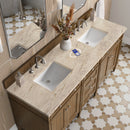 James Martin Brittany 72" Double Bathroom Vanity, Saddle Brown
