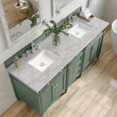 James Martin Brittany 72" Double Bathroom Vanity, Smokey Celadon