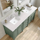 James Martin Brittany 72" Double Bathroom Vanity, Smokey Celadon