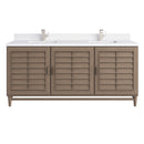 James Martin Portland 72" Double Bathroom Vanity, Whitewashed Walnut
