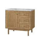 James Martin Laurent 36" Dual Mount Single Bathroom Vanity, Light Natural Oak