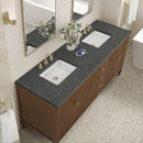 James Martin Myrrin 72" Double Bathroom Vanity, Mid-Century Walnut