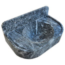 Bursa Gray Marble Wall-Mount Bathroom Sink with 6" Backsplash (W)16" (L)27" (H)6"