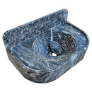 Bursa Gray Marble Wall-Mount Bathroom Sink with 6" Backsplash (W)16" (L)27" (H)6"