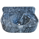 Bursa Gray Marble Wall-Mount Bathroom Sink with 6" Backsplash (W)16" (L)27" (H)6"