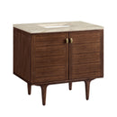 James Martin Amberly 36" Dual Mount Single Bathroom Vanity, Mid-Century Walnut