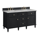 James Martin Lorelai 60" Double Bathroom Vanity, Black Onyx