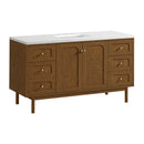 James Martin Laurent 60" Dual Mount Single Bathroom Vanity, Honey Oak