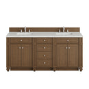 James Martin Bristol 72" Double Bathroom Vanity, Saddle Brown
