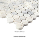 Arabescato Carrara Hexagon 11.1" x 11.5" Honed Marble Mesh-Mounted Mosaic Tile Hexagon- MSI Collection