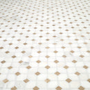 Bianco Dolomite Crema Dotty 12.88" x 12.88" Polished Marble Mesh-Mounted Mosaic Tile Pattern-MSI Collection