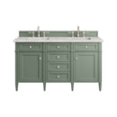 James Martin Brittany 60" Double Bathroom Vanity, Smokey Celadon