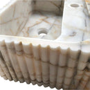 Calacatta Gold White Marble Vanity Sink With Fluted Design