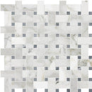 Calacatta Gold Honed Basket Weave Marble Mosaics 12x12