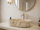 Calacatta Gold Marble Above-Vanity Oval Curved Sink Polished (W)16" (L)24" (H)5"