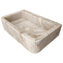 Calacatta Gold Fluted Marble Wall Mount Bathroom Sink 18x30 Inch