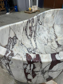 Calacatta Viola Bathtub Hand-carved from Solid Marble Block (W)34" (L)70" (H)26" product shot closeup