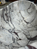 Calacatta Viola Bathtub Hand-carved from Solid Marble Block (W)34" (L)70" (H)26" product shot closeup