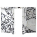 Calacatta Viola Marble Designer Arched Legs Console Polished (W)15" (L)40" (H)32" front view