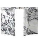 Calacatta Viola Marble Designer Console Table Polished Finish Curved Arched Legs