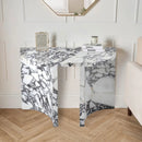 Calacatta Viola Marble Designer Console Table Polished Finish Curved Arched Legs