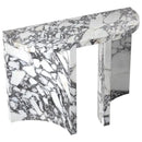 Calacatta Viola Marble Designer Console Table Polished Finish Curved Arched Legs