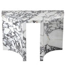 Calacatta Viola Marble Designer Console Table Polished Finish Curved Arched Legs