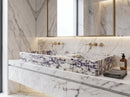 Calacatta Viola Marble Double Bathroom Sink Polished (W)19" (L)53" (H)6"