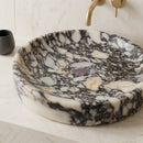 Calacatta Viola Marble Natural Stone Round Above Vanity Bathroom Sink Polished (D)15.5" (H)4.5"