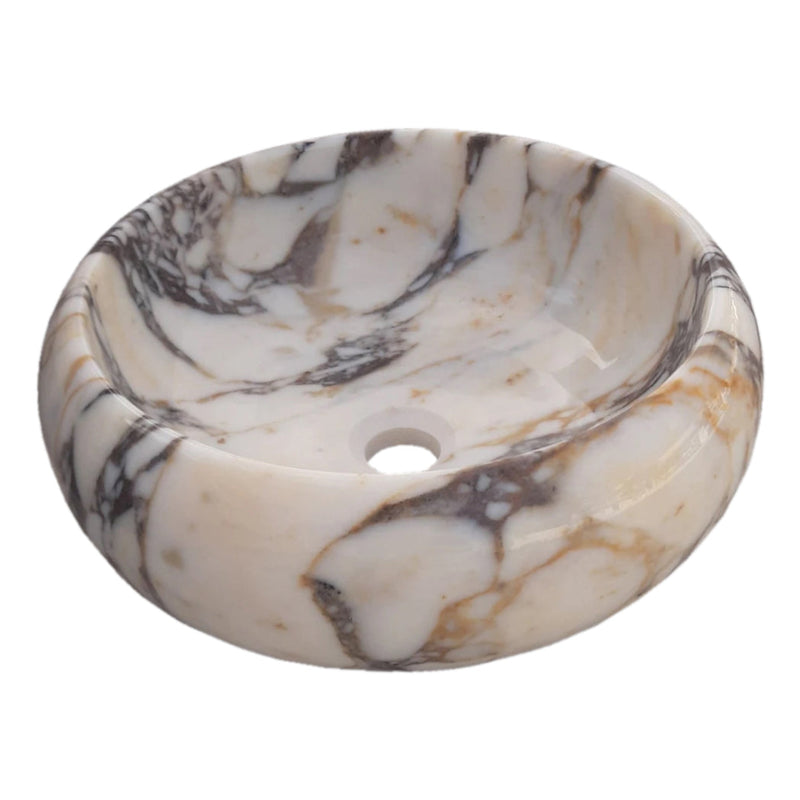 Calacatta Viola Marble Above Vanity Round Bathroom Sink Polished (D)16" (H)6" angle view 2