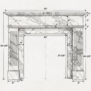 Calacatta Viola Marble Fluted Fireplace Mantel Polished White Finish 70 x 52 x 7