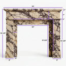 Calacatta Viola Marble Fluted Fireplace Mantel Polished White Finish 70 x 52 x 7