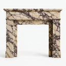 Calacatta Viola Marble Fluted Fireplace Mantel Polished White Finish 70 x 52 x 7