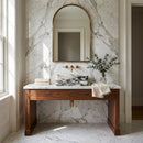 Calacatta Viola Marble Wall-Mount Rectangular Fluted Bathroom Sink (W)16" (L)24" (H)8"