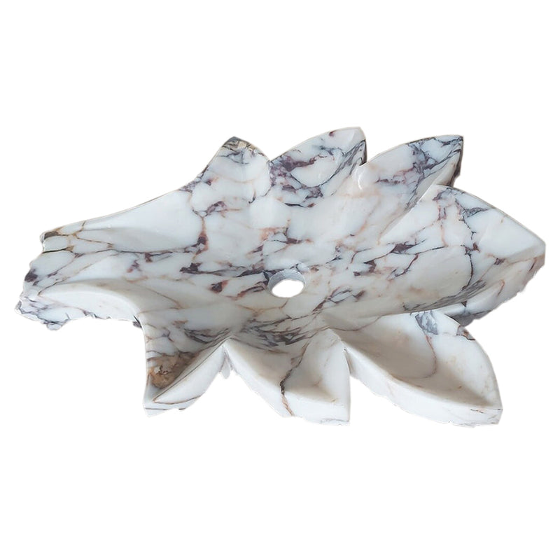 Calacatta Viola Marble Leaf Design Above Vanity Bathroom Sink Honed (W)20" (L)24" (H)5" angle view