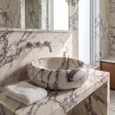 Calacatta Viola Marble Above Vanity Round Bathroom Sink Polished (D)16" (H)6"
